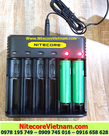 Nitecore Q6 (Bộ sạc 06 Khe Sạc kèm sẳn 04 pin SẠC 18650 SONY VTC6 3000mAh dòng xả 30A lithium 3.7v) chính hãng